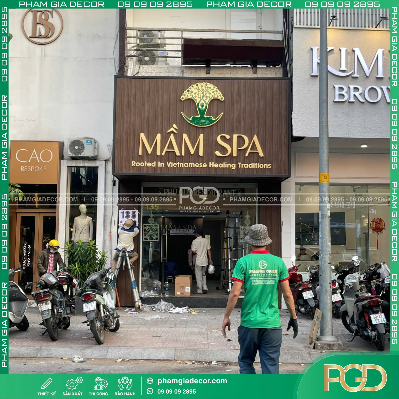 Thi công trọn gói bảng hiệu mầm spa 