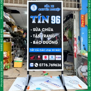 Bảng hiệu bạt căng khung nhôm Tín 69 11 lam bang hieu bat 18