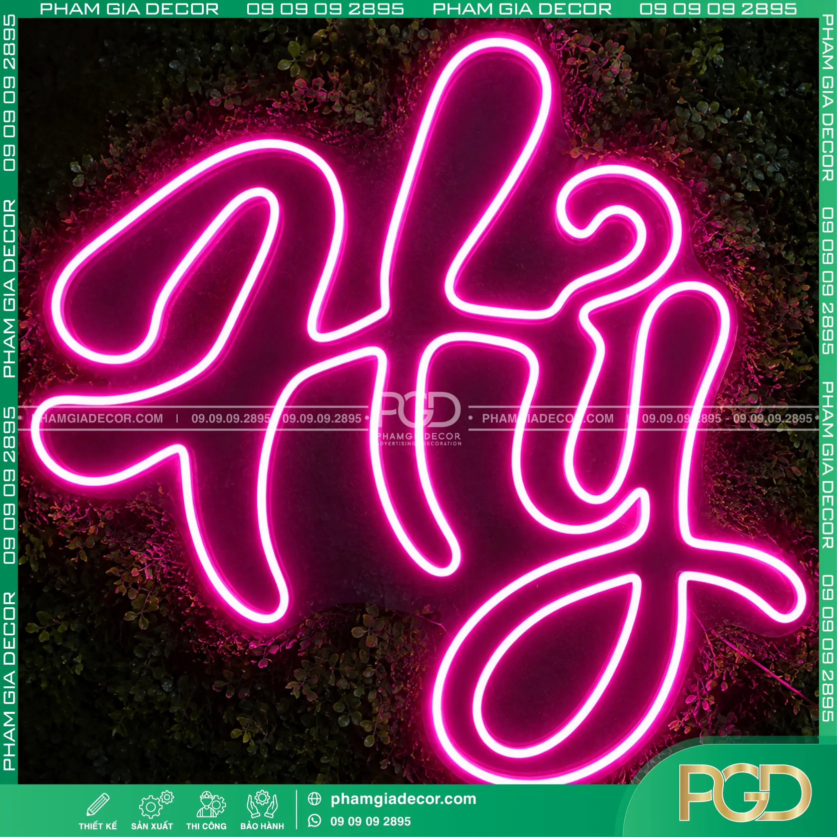 Bảng LED Neon Sign chữ 2 nét 16 Bảng LED Neon Sign chữ 2 nét