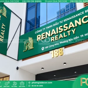 Thi công trọn gói bảng hiệu Renaissance Realty 9 thi cong bang hieu quang cao 8