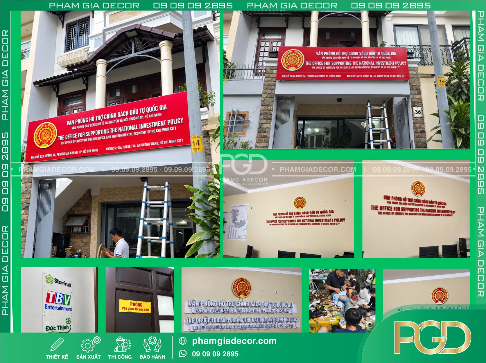 Làm Bảng Hiệu Alu Văn Phòng Hỗ Trợ Chính Sách Đầu Tư Quốc Gia
