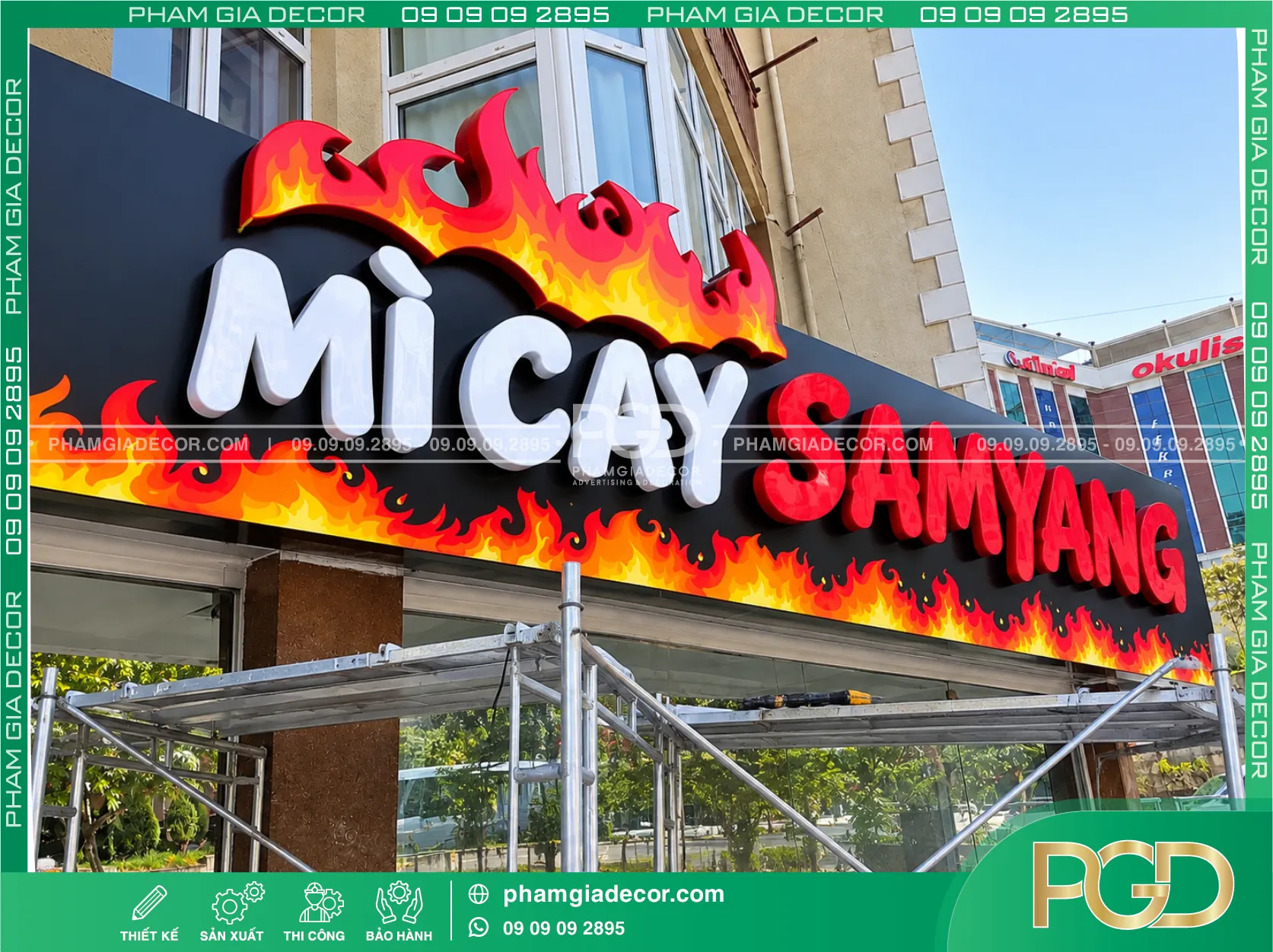 Gia Công Chữ Nổi Mica Mì Cay SamYang 11 Gia Công Chữ Nổi Mica Mì Cay SamYang