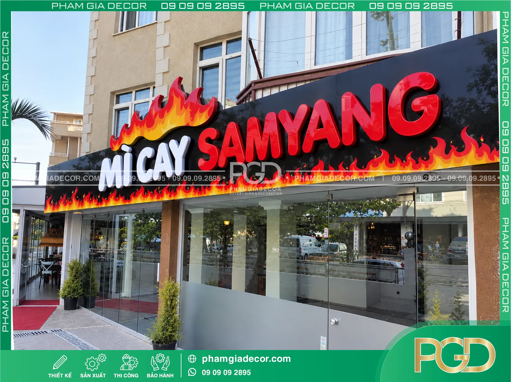 Gia Công Chữ Nổi Mica Mì Cay SamYang 9 Gia Công Chữ Nổi Mica Mì Cay SamYang