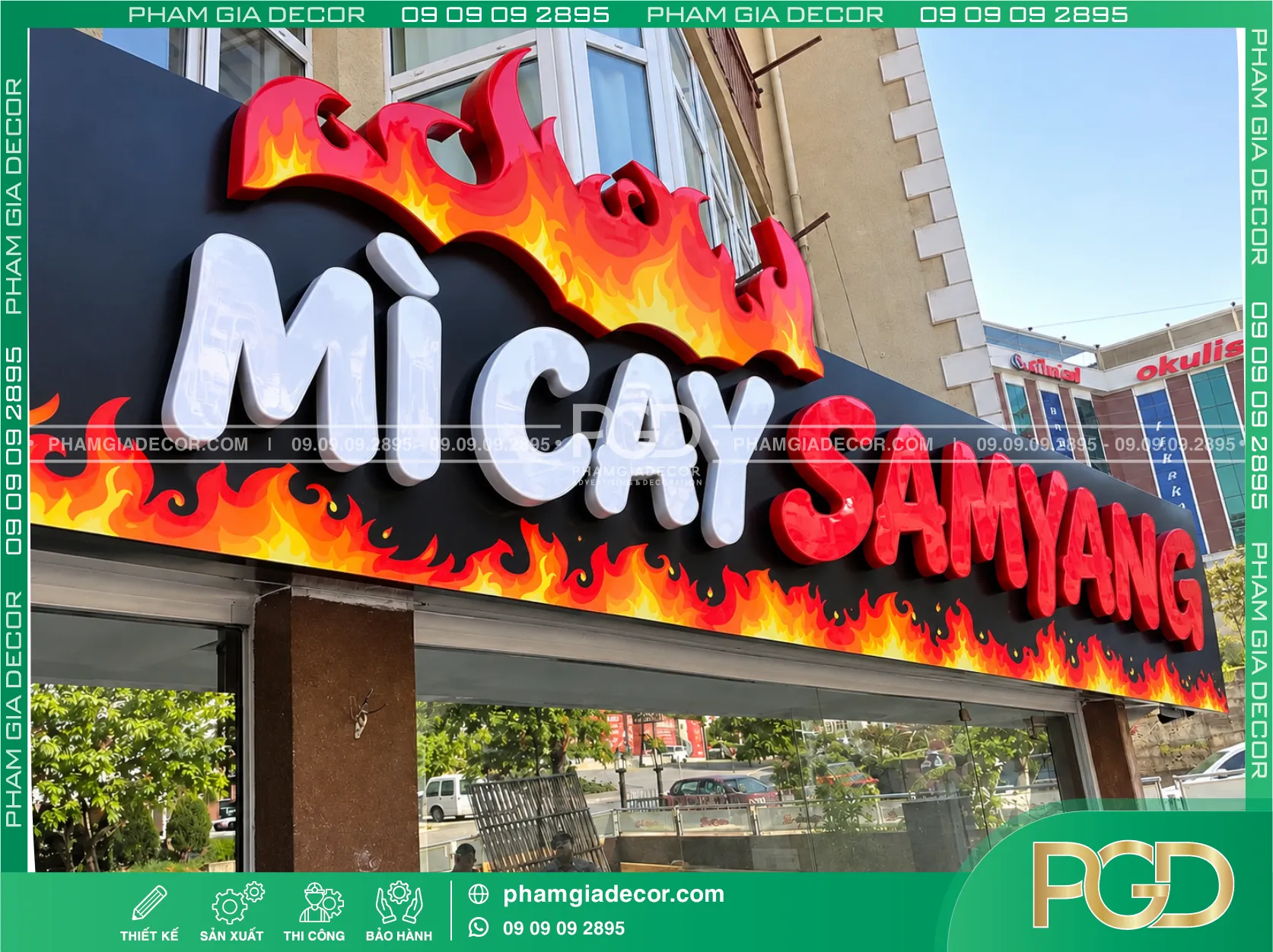 Gia Công Chữ Nổi Mica Mì Cay SamYang 10 Gia Công Chữ Nổi Mica Mì Cay SamYang