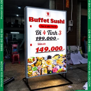 Hộp Đèn Bạt Không Gân Đứng Buffet Sushi 14 HOP DEN BAT KHONG GAN 10