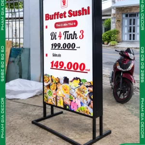 Hộp Đèn Bạt Không Gân Đứng Buffet Sushi 11 HOP DEN BAT KHONG GAN 8