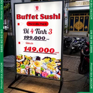 Hộp Đèn Bạt Không Gân Đứng Buffet Sushi 13 HOP DEN BAT KHONG GAN 9