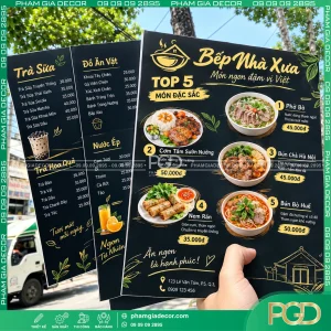 In ấn menu dán formex nhanh, giá rẻ TPHCM