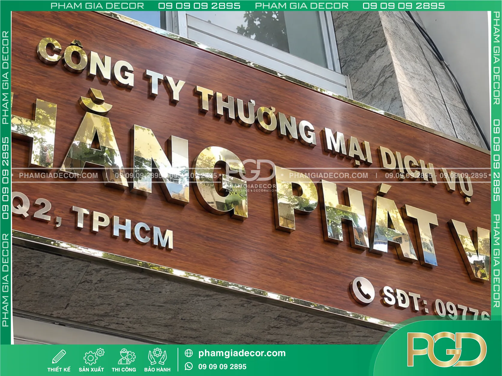 Làm Bảng Hiệu Alu Vân Gỗ Theo Yêu Cầu