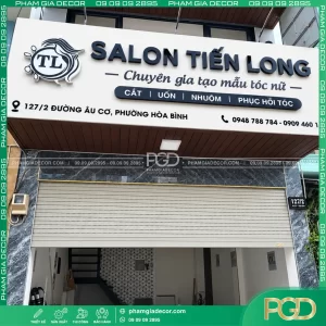 Thi Công Bảng Hiệu Trọn Gói Salon Tóc Tiến Long 9 Lam bang hieu salon tien long 3