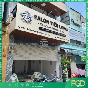 Thi Công Bảng Hiệu Trọn Gói Salon Tóc Tiến Long 10 Lam bang hieu salon tien long 4