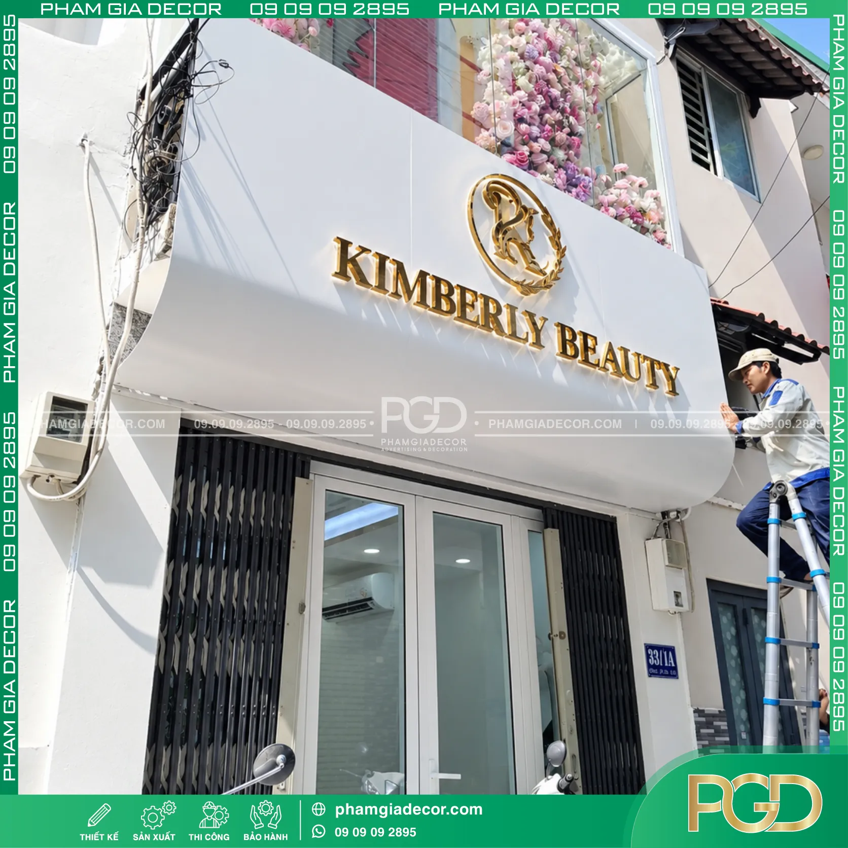Làm Bảng Hiệu Alu Chữ Nổi Inox Spa KIMBERLY BEAUTY