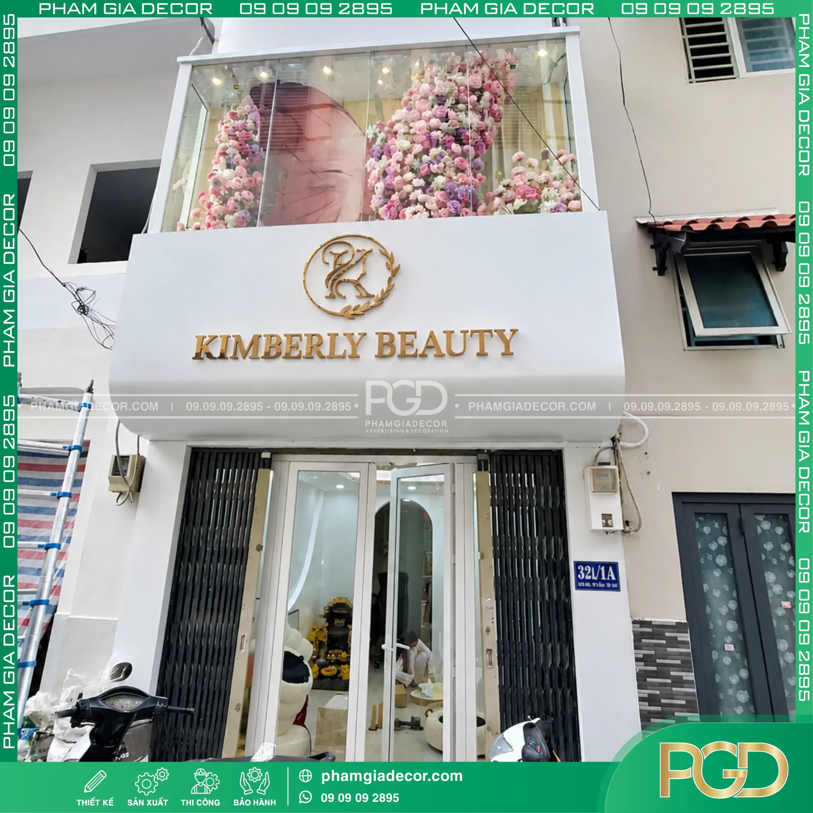 Làm Bảng Hiệu Alu Chữ Nổi Inox Spa KIMBERLY BEAUTY