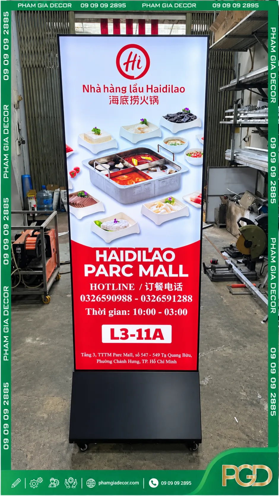 Hộp đèn chân đứng hai mặt 15 Hộp đèn chân đứng hai mặt