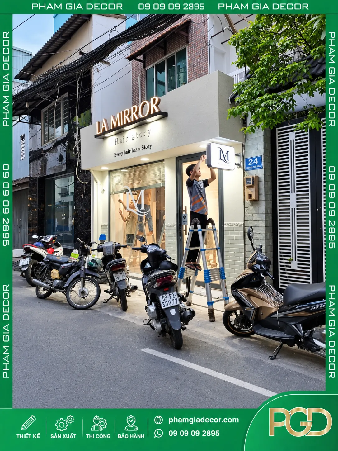 Hộp Đèn Chữ Nhật Salon Tóc La Mirror Hair Story 13 Hộp Đèn Chữ Nhật Salon Tóc La Mirror Hair Story