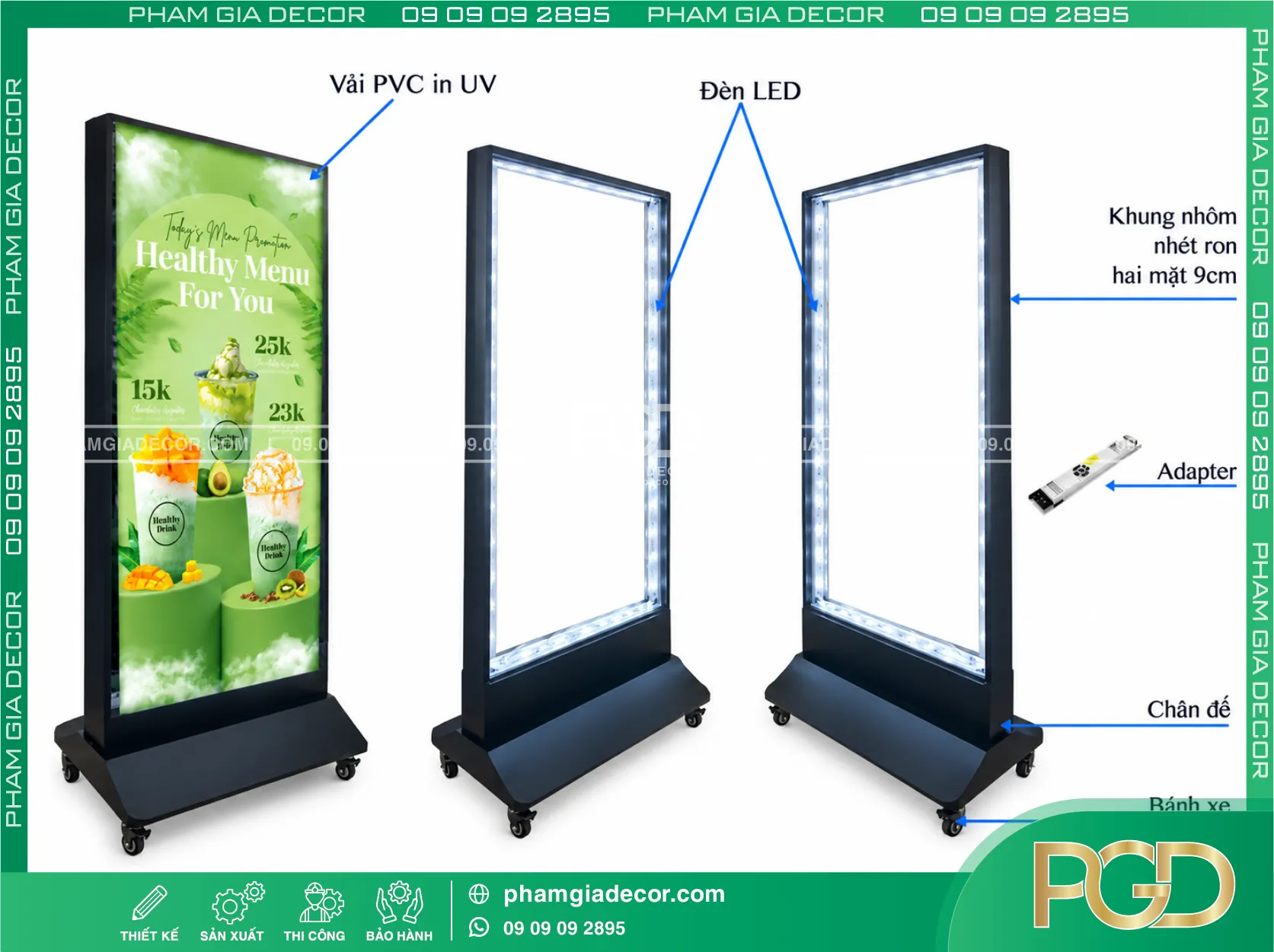Hộp Đèn Nhét Cạnh Khung Nhôm Cao Cấp 14 Hộp Đèn Nhét Cạnh Khung Nhôm Cao Cấp